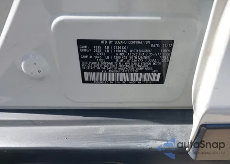 2018 Subaru Outback 2.5I Premium from USA, damaged, VIN 4S4BSAFC4J3277126